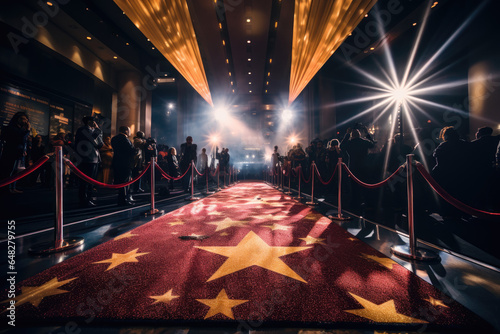 Red carpet event with Hollywood celebrities and photographers capturing the glitz and glamour of the entertainment industry