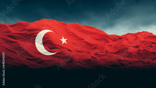 29 Ekim. Republic Day is a public holiday in Turkey in honor of the proclamation of the Republic of Turkey on October 29, 1923. background, poster, red flag with moon and star, banner.
