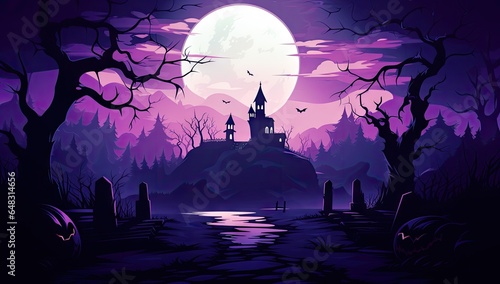 halloween spooky night in the graveyard Generative Ai