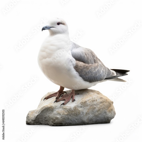 Northern fulmar bird isolated on white background.