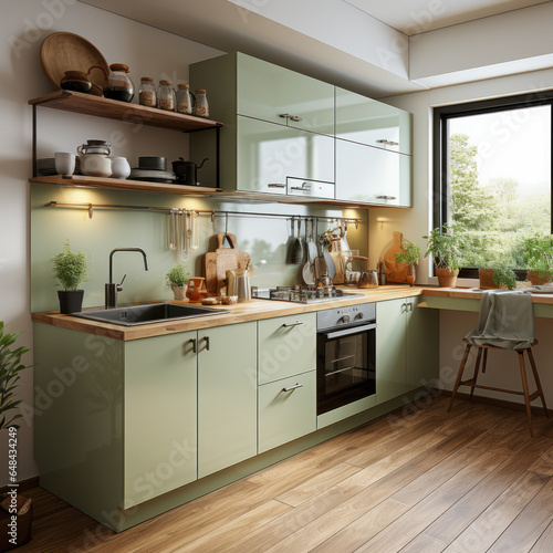 Cream and green kitchen cabinet modern urban 