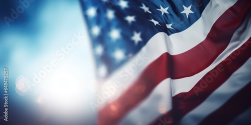 United States Flag amidst Soft Glow