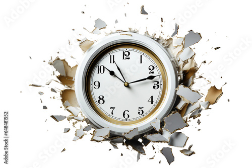 alarm clock that is broken, transparent background, isolated image, generative AI 