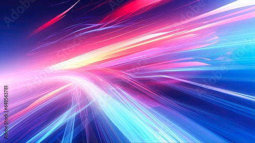 Speeding Through Anime Colors. Bright 3D Illustration Of Abstract Lines Effect on Colourful Graphic Zoom Background