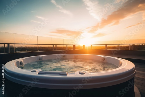 Roof relaxing jacuzzi luxury. Generate Ai