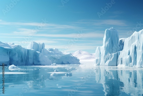 Sea level rise due to thawing polar ice. Generative AI