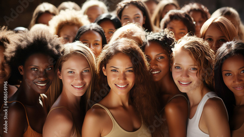 Many ethnic beauties, women of different races - Caucasian, African, Asian and Indian.generative ai