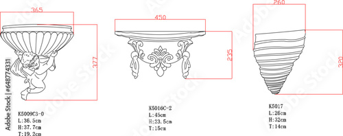 Vector sketch illustration of classical greek roman doric column head ornament architectural design