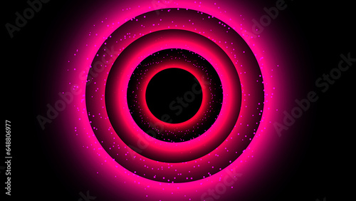 Abstract colorful design of circle illustration on black background.