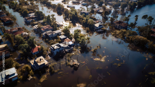 An ariel view of a flood