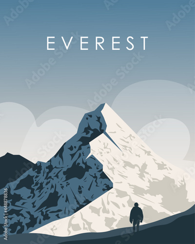 Everest Himalaya travel poster.