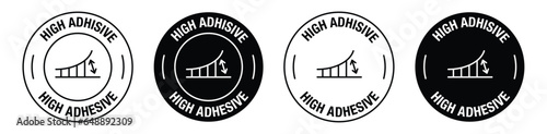 High adhesive rounded vector symbol in black color