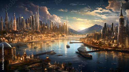 World top biggest city image illustration, best city on the world - Ai generated