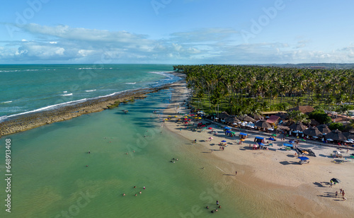 Imagem panorâmica da Praia dos Carneiros, estado de Pernambuco, Brasil