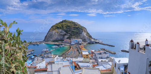 View of Sant’Angelo d'Ischia, a charming fishing village and popular tourist destination on island of Ischia in southern Italy. 