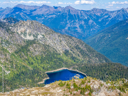 Mountain lakes in Central Cascades, Alpine Lakes region, Washington, USA