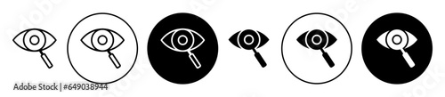 ophthalmology icon set in black filled and outlined style. suitable for UI designs