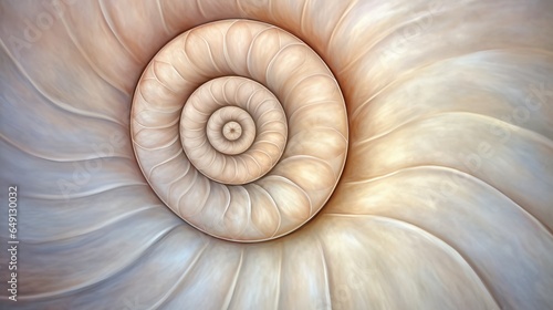 Detailed texture of a seashell's spiral interior