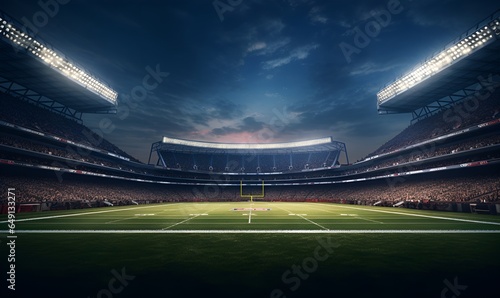 american football stadium at night, ai generative