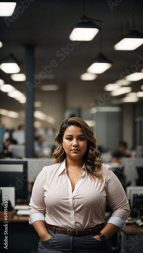 medium shot business plus-size managers in the office portrait