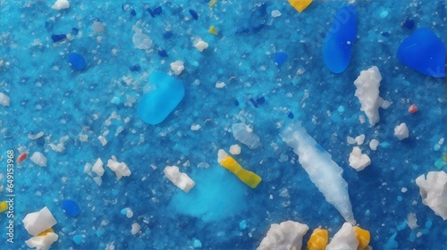 マイクロプラスチック、海洋ゴミ｜microplastics, marine debris. Generative AI