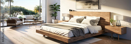 guest bedroom designs: merging modern aesthetics and utmost comfort for the perfect contemporary haven. Ai Generated