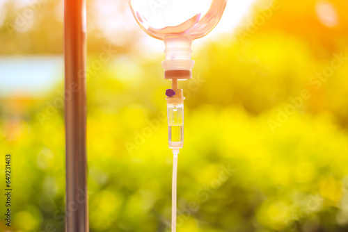 Iv drip saline vitamin infusions pump intravenous concept.