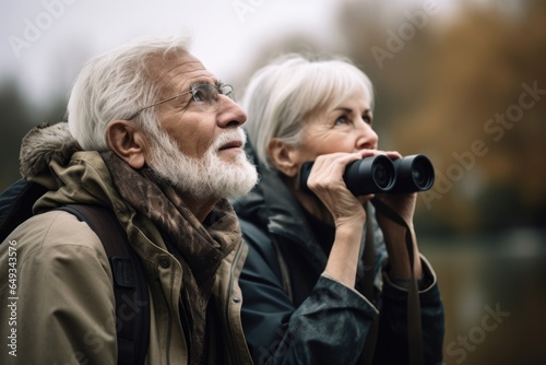 shot of a couple out birdwatching together