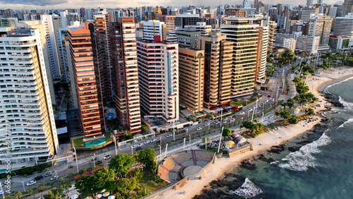 Coast Buildings At Fortaleza In Ceara Brazil. Downtown City. Urban Cityscape. Beach Landscape. City Scape Scenery. Coast Buildings At Fortaleza In Ceara Brazil.