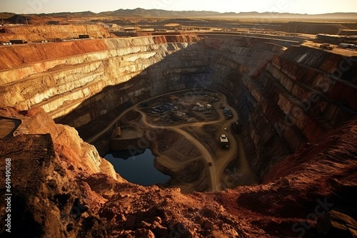 Astounding open pit mine in Australia - Super Pit near Kalgoorlie. Generative AI