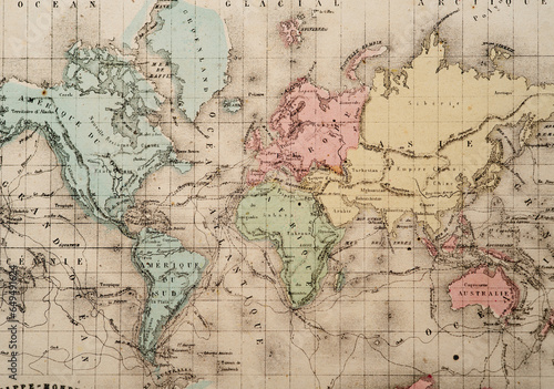 Full World Map | Atlas Classique circa 1869 | Antique Map 