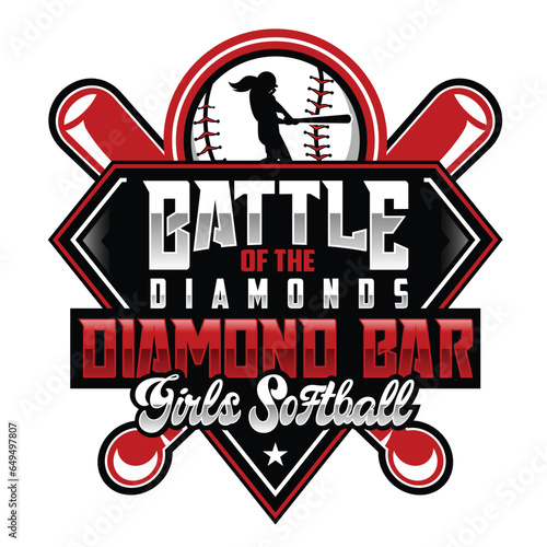 Girls Softball Logo Designs, Softball Logo Designs, presented with a set of baseball equipment illustrations