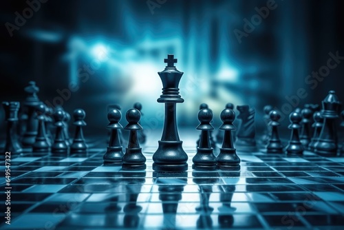 chess pieces on a chessboard strategy concept on competition 