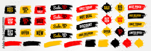 stickers and tags banners set, sales label collection suitable for design promotion media 