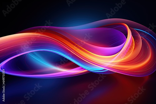 vibrant and colorful abstract shapes glowing ultraviolet spectrum featuring curvy neon lines.Generated with AI