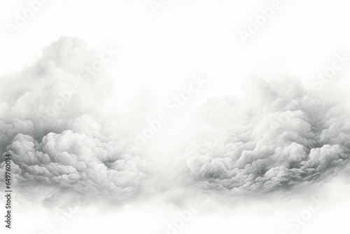 A transparent PNG engraving of clouds. Generative AI