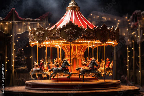 Christmas Carousel Spinning With Joyous Melodies