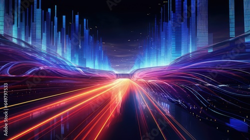 light information superhighway abstract illustration highway road, speed car, traffic co2 light information superhighway abstract