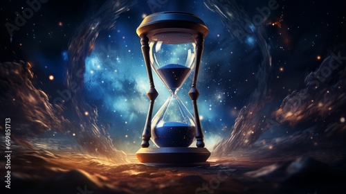 hourglass in space