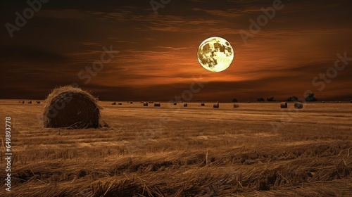 field prairie harvest moon illustration natural countryside, landscape farm, environment fantasy field prairie harvest moon