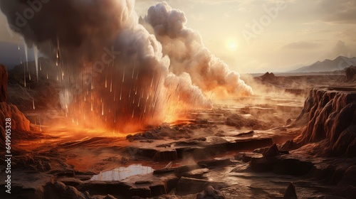 geothermal volcanic geysers erupting illustration eruption sky, landscape blue, tourism steam geothermal volcanic geysers erupting 54