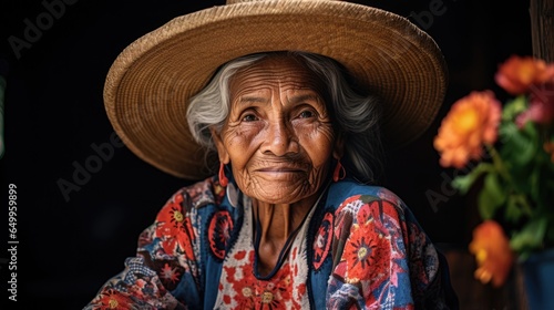 portrait of an old South American woman