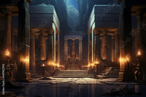 Imposing Explorer egyptian temple. Luxor ancient. Generate Ai