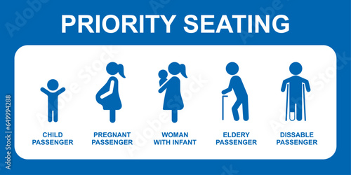 priority seating sign illustration vector