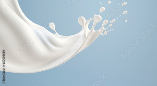White milk splash isolated on background, liquid or Yogurt splash, 3d illustration. 