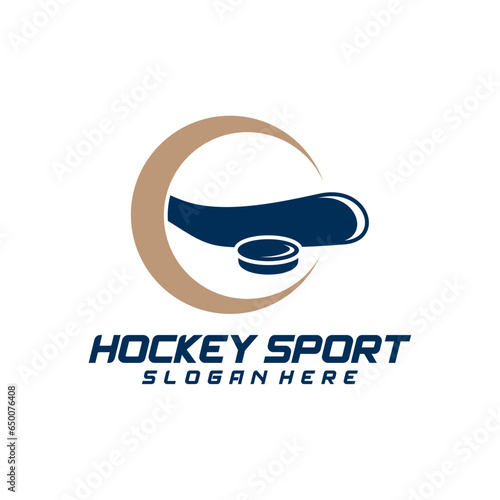 Hockey sport logo design template. Modern vector illustration. Badge design.