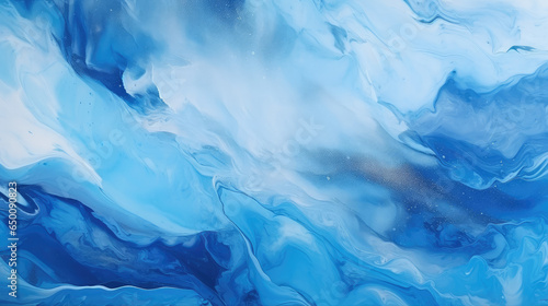 Abstract art blue paint background with liquid fluid grunge texture.