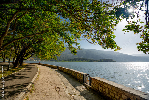 Lake Pamvotis view in Ioannina, Greece 