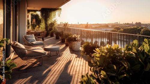 An exquisite balcony terrace