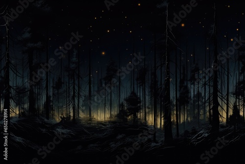 A Dark And Mysterious Forest Background